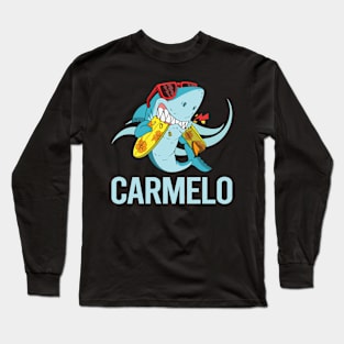 Funny Shark - Carmelo Name Long Sleeve T-Shirt